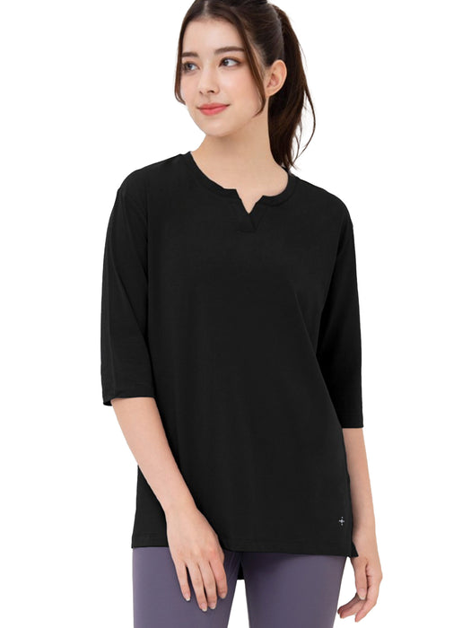 [Loopa] ルーパ キーネックロングTシャツ Yogawear Keyneck Long T-Shirts