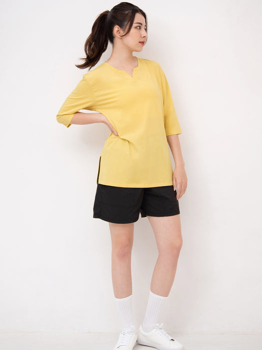 [Loopa] ルーパ キーネックロングTシャツ Yogawear Keyneck Long T-Shirts