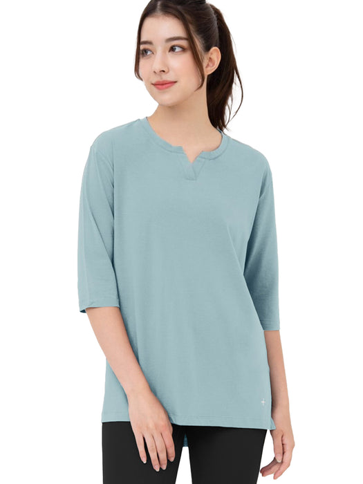 [Loopa] ルーパ キーネックロングTシャツ Yogawear Keyneck Long T-Shirts