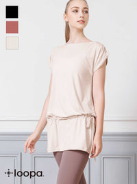 [Loopa] 2.0 ドローストリング チュニック Tシャツ Yoga Drawstring tunic T-shirt