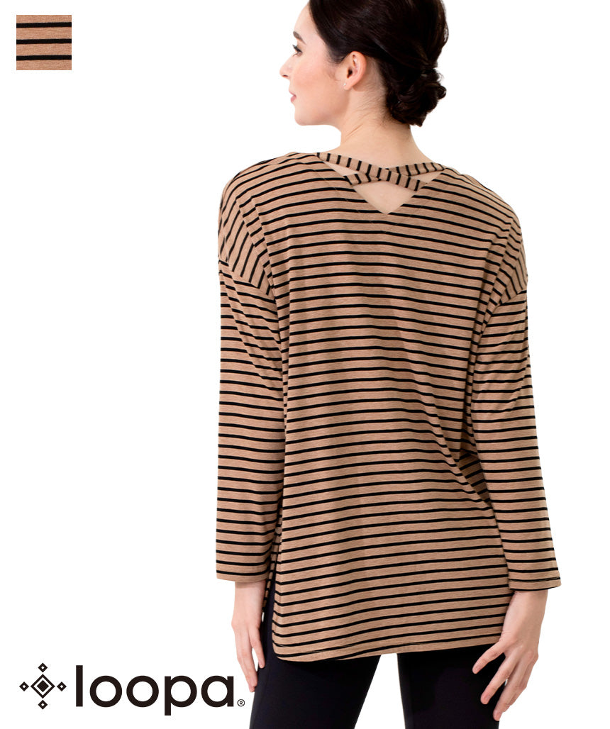 SALE[Loopa] バッククロス ロングスリーブトップ back cross long sleeve top
