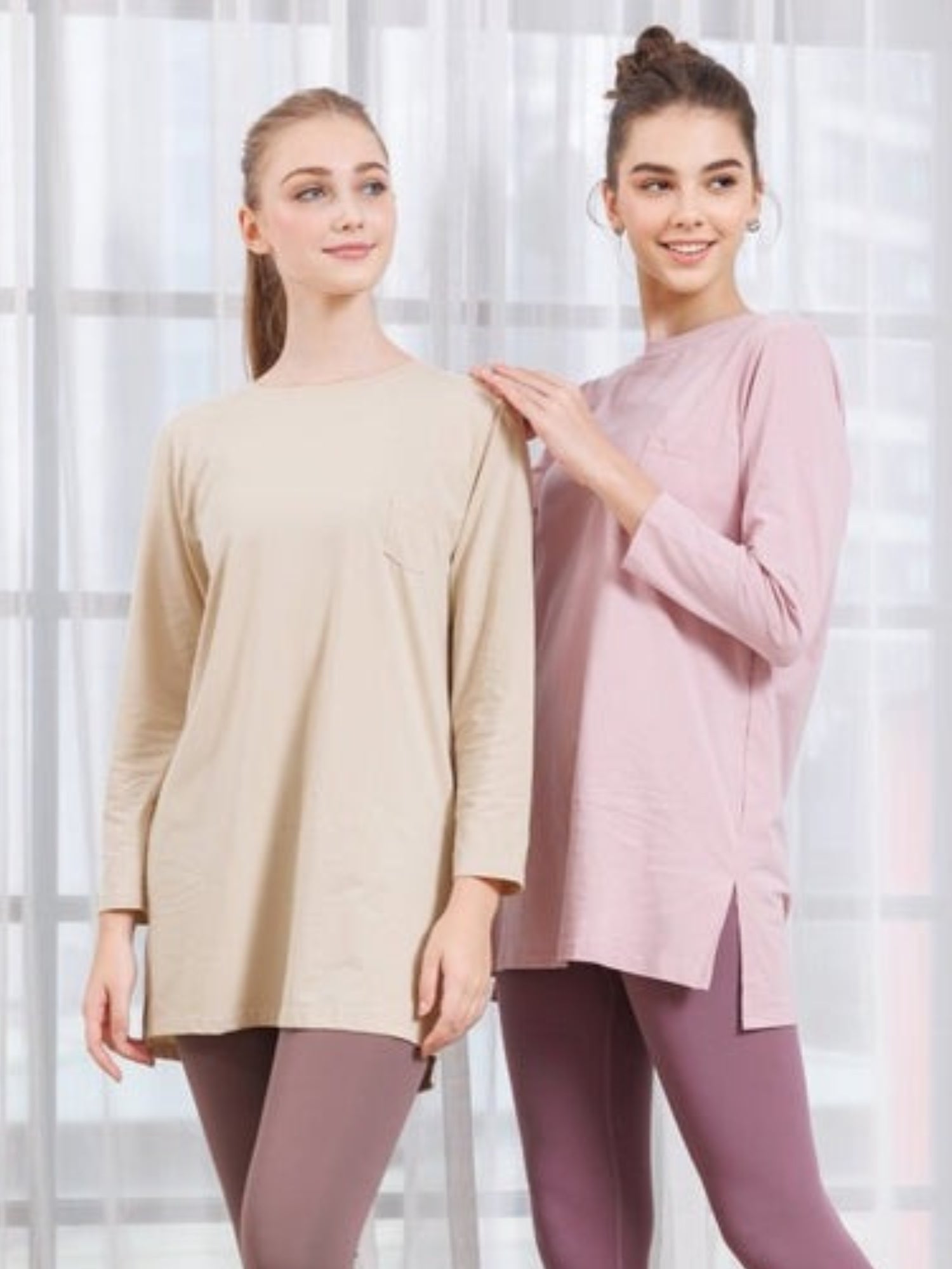 レディースウェア najomama ヨガウェアブランド｜[Loopa]五分袖チュニック Tee / Half