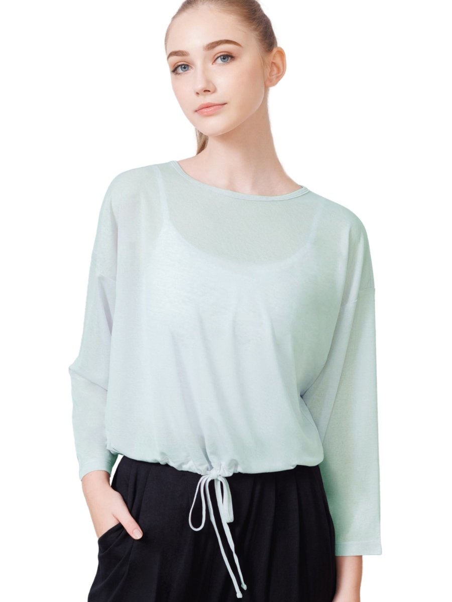 ヨガウェアブランド｜[Loopa] シアードルマントップ Sheer Dolman top