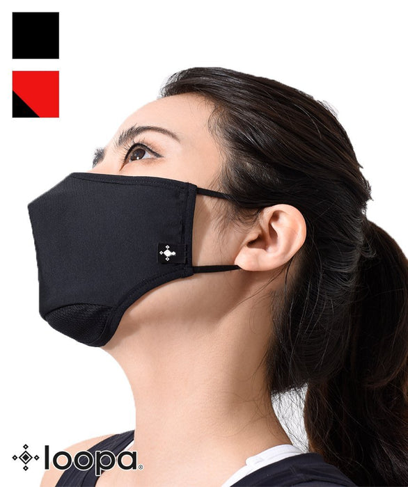 [LOOPA MASK] スポーツマスク 3D ブリーズメッシュタイプ/ スポーツマスク 抗菌・防臭加工 洗える 日本製 水着素材 UV.